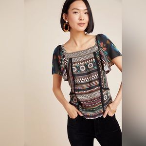 NWT! Stunning FARM Rio Nicolasa blouse. Sz M. Amazing print, cut, and st…